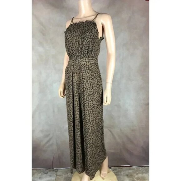 CeCe Chiffon Leopard Wide Leg Jumpsuit NWT Size 0 - Picture 4 of 11